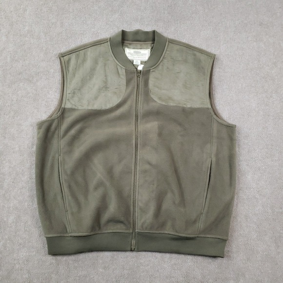 Boyt Harness Company Vest Men 2XL Green Fleece Full Zip Shoulder Patch‎ Shooting